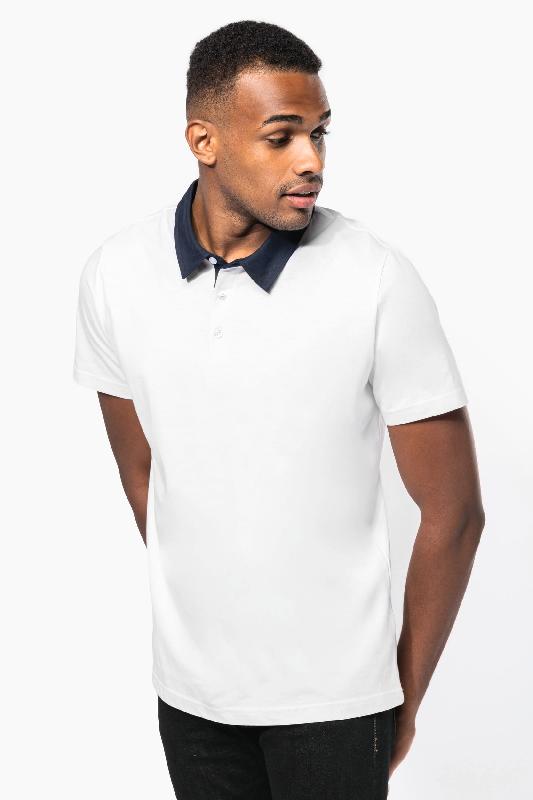 Polo jersey bicolore homme - Réf: K260 - Kariban - 100% coton - Col chemise contrasté_2