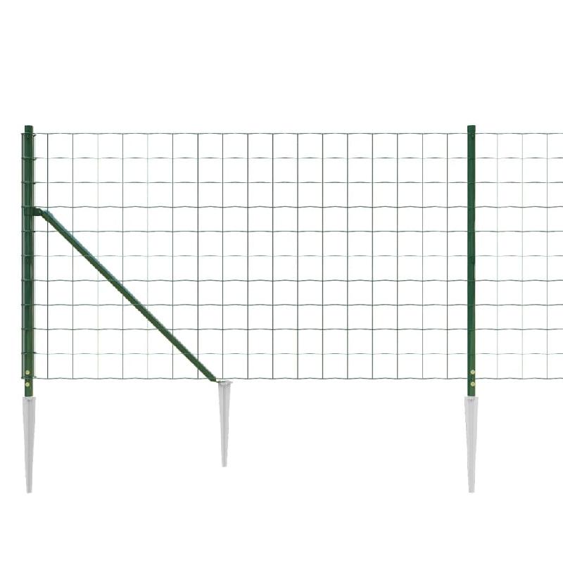 Vidaxl clôture en treillis métallique et piquet d'ancrage vert 1x10m 154129_2