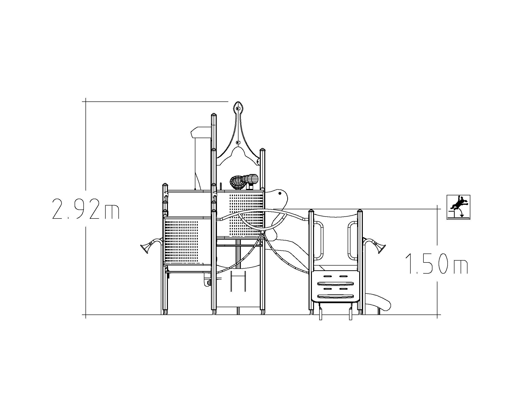 Structure multi-jeux Unimini Vallis - Hags - Pour enfants de 3 à 5 ans - Dimensions 3450x4700x2920 mm_2