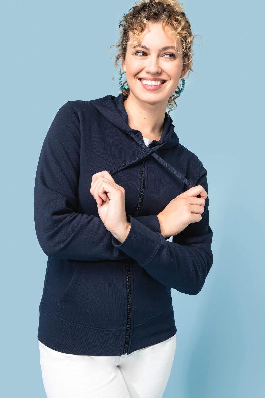 Sweat-shirt écoresponsable zippé à capuche femme - Kariban Réf: K4031 - 85% coton biologique, 15% polyester recyclé_2