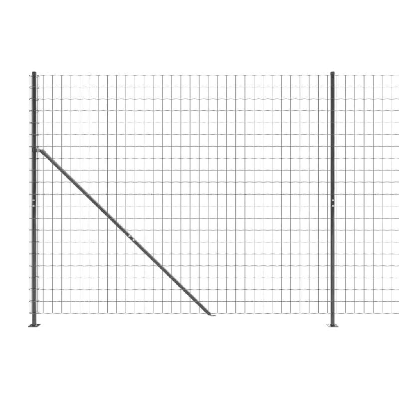 Vidaxl clôture en treillis métallique avec bride anthracite 2x25 m 154318_2