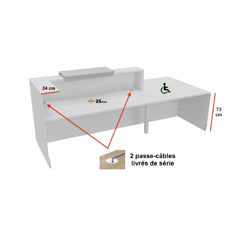 Banque d'accueil Design & Ergonomique : La solution idéale pour Cabinets Médicaux - Blanc, Droite, Oui, 262, Anthracite_3