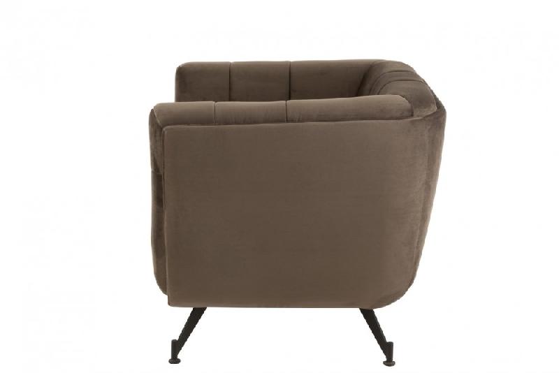 Fauteuil lounge Marianah gris foncé - style contemporain avec assise capitonnée en velours_2