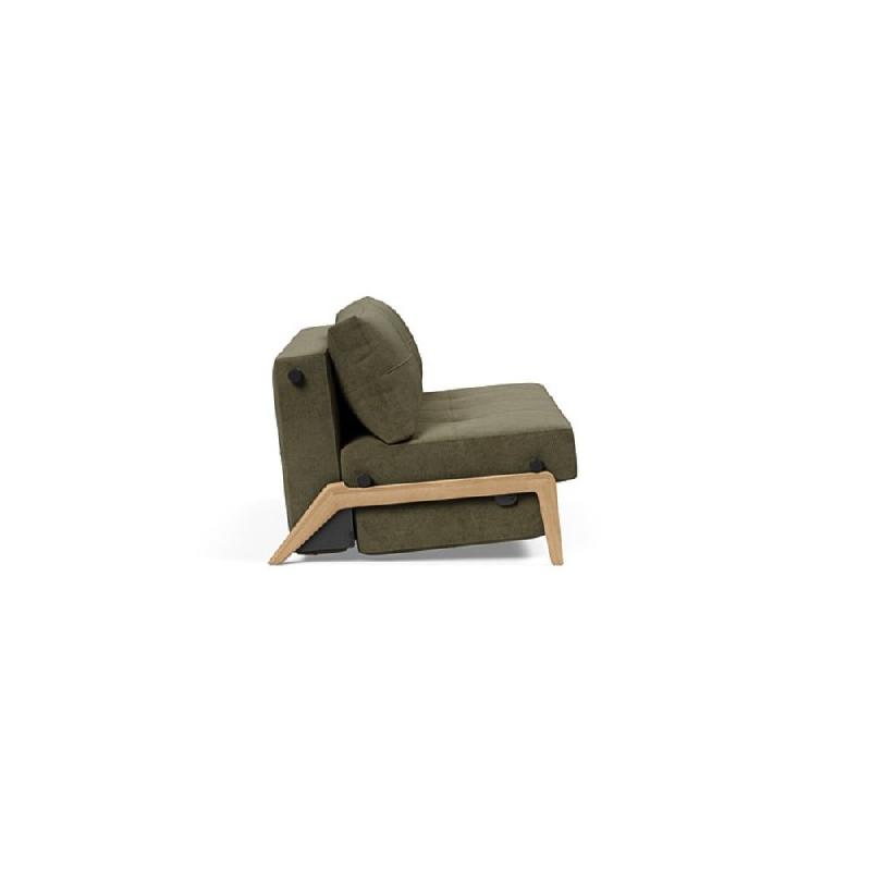 Canapé design convertible Innovation Living Cubed Wood 02 - Lit 140x200 cm - Tissu Cordufine Pine Green_2