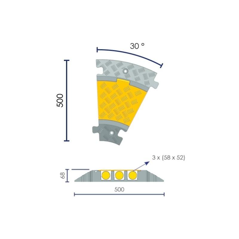 Angle pour passe-câbles à capot - 2 x (38x35)_2