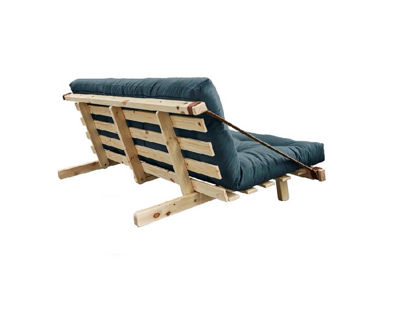 Banquette futon JUMP en pin massif - Coloris bleu pétrole - Couchage 130 x 190 cm_2