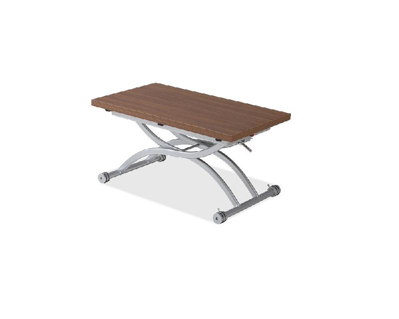 Table relevable extensible HIRONDELLE compacte finition noyer 100 x 57/114 cm_2