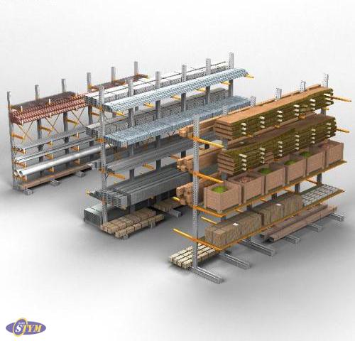 Rayonnage cantilever - stockage de charges longues et larges - modulable et robuste_2