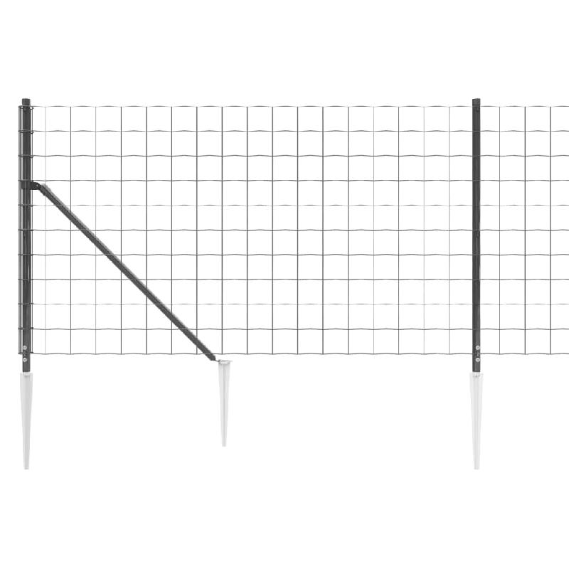 Vidaxl clôture en treillis métallique et ancrage anthracite 1x25 m 154281_2