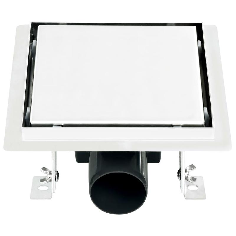 Vidaxl drain de douche avec couvercle 2 en 1 18x18 cm acier inoxydable 145994_2