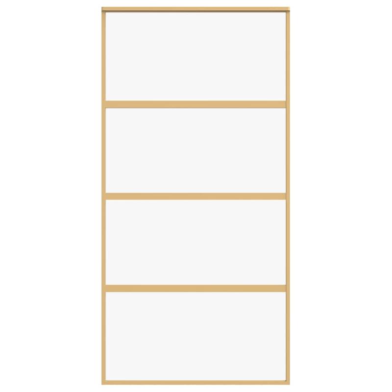 Vidaxl porte coulissante doré 102,5x205cm verre esg clair et aluminium 155180_2