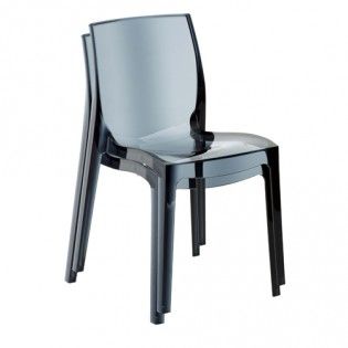 012342 - Chaises empilables - Weber Industries - JEWEL en polycarbonate gris transparent - largeur 52 cm_2