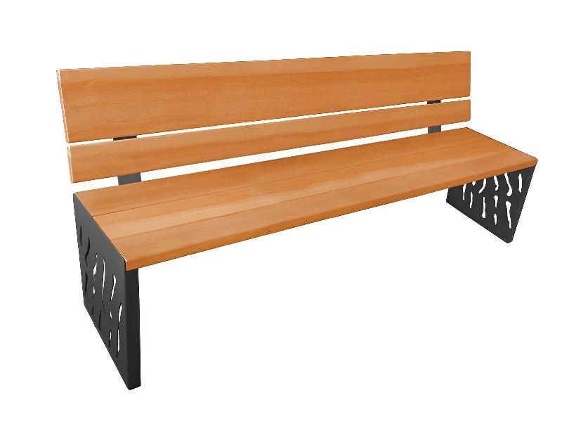 Banc Public Florence - 1800 mm - Acier et Bois Exotique ou Tout Acier - Fixation sur Platines_2