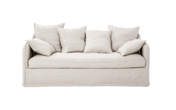 Canapé 3 places Cap Ferret 165 cm - Home Spirit - Lin, Plumes et Structure en Hêtre_2