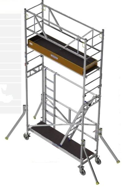 Échafaudage aluminium Banchalu ULTRALU - Hauteur de travail de 4.00 m à 9.75 m - Plateau baquet alu/bois avec trappe_2
