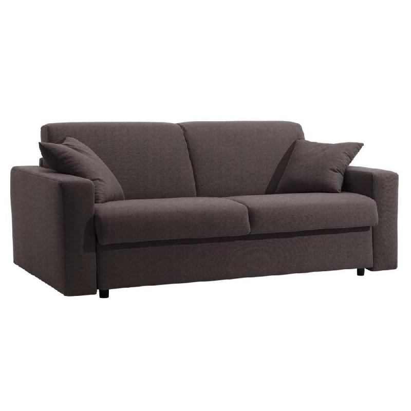 Canapé-lit DREAMER Express - Sommier à lattes 120 cm - Microfibre taupe - Matelas 16 cm_2