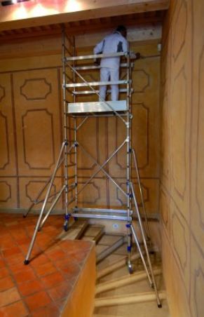 Échafaudage roulant aluminium INSIDER 120 COLOR - Comabi SNC - Hauteur de travail maxi 7,70 m - Compact alu pour finition_2