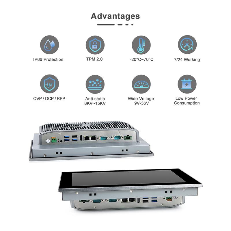 Panel PC industriel fanless 12.1 pouces 4:3 XGA pour HMI, supervision et automatisation - EVI-12SAC_2