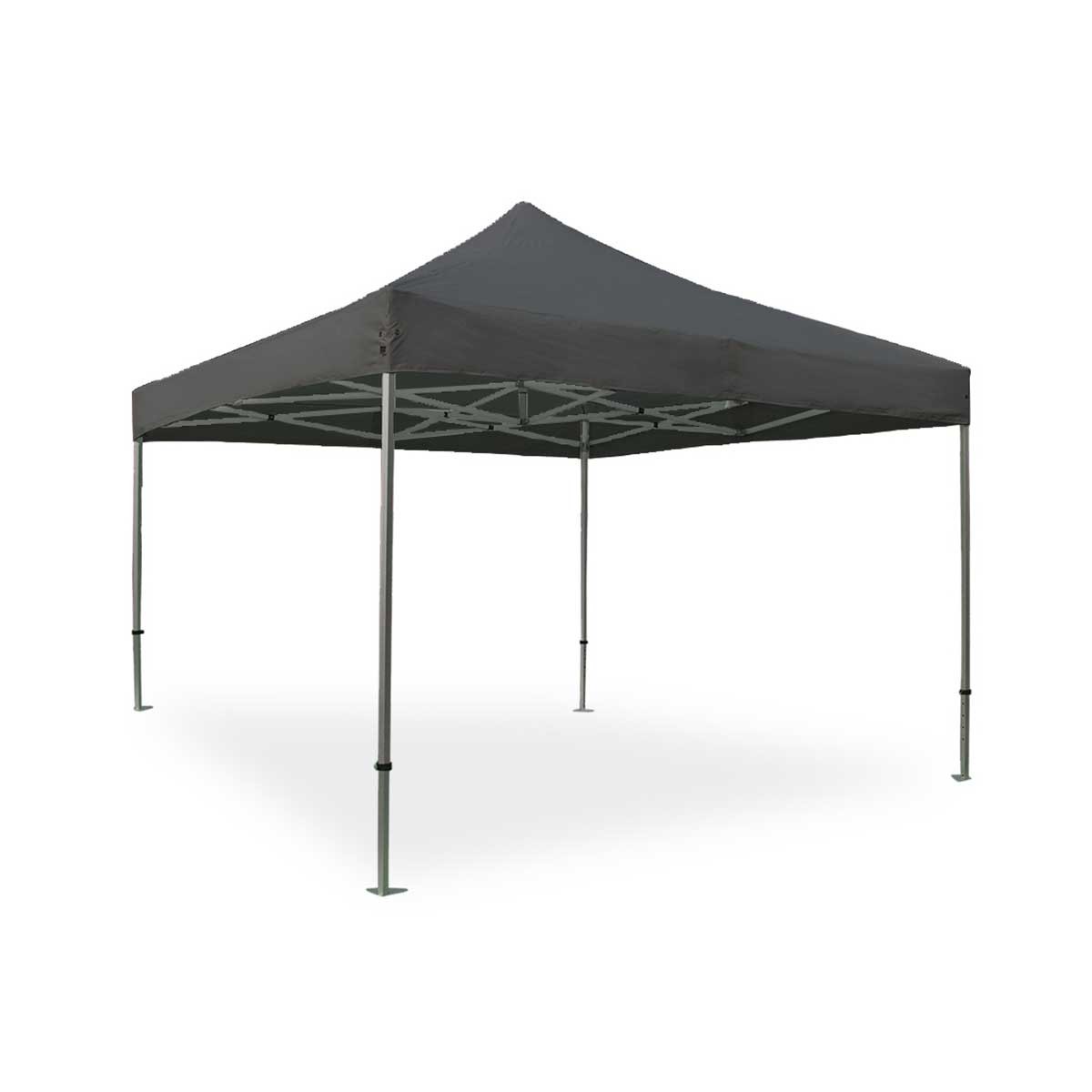 Tente pliante 4x4m grise - aluminium hexagonal 40mm - toit imperméable PVC 300g/m²_2