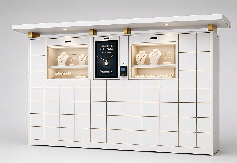 Coffre-fort intelligent avec vitrine pour bijoux et boutiques de luxe - 72 compartiments, terminal de paiement NFC_2