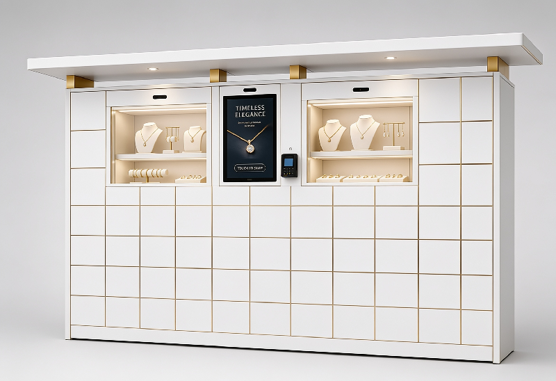 Coffre-fort intelligent avec vitrine pour bijoux et boutiques de luxe - 72 compartiments, terminal de paiement NFC_2