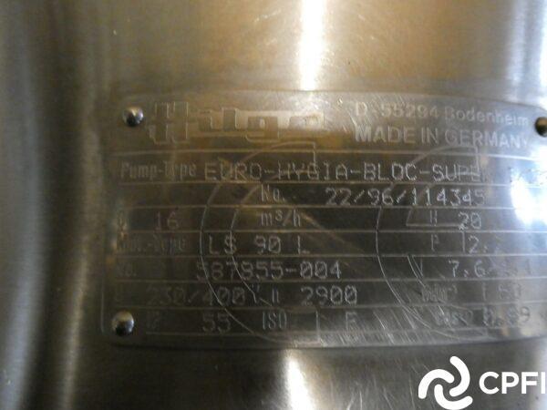 Pompe Centrifuge GEA-HILGE Type Euro-Hygia-Bloc-SUPER I/20B - 2.2 kW_2