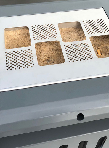 Corbeille publique avec cendrier - Athéna Symbios 110L - JAN-0056 - Husson International - Structure acier et finition durable_2