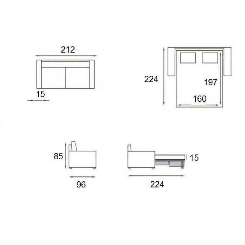 Canapé convertible 3-4 places Select - Matelas 16 cm - Sommier à lattes 160x197 cm - Renatonisi microfibre graphite_2