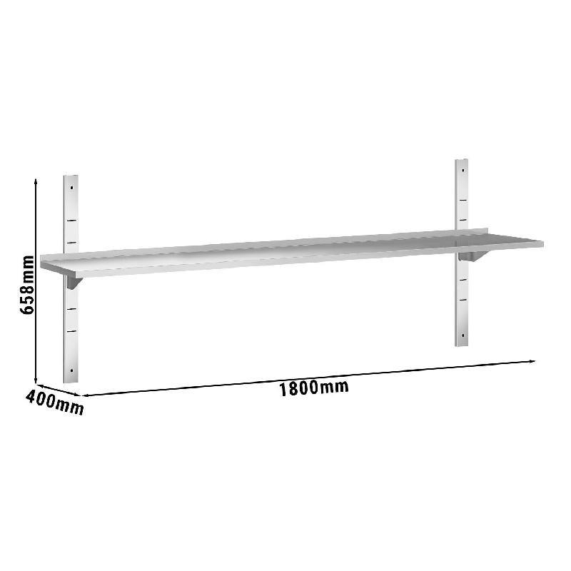 Etagères murales en inox 1 niveau Profondeur 400 mm - 1800_2