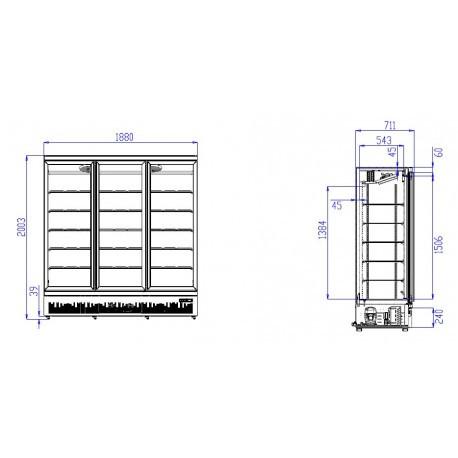 Réfrigérateur 3 portes vitrées JDE-1530R - design moderne et performance exceptionnelle_2