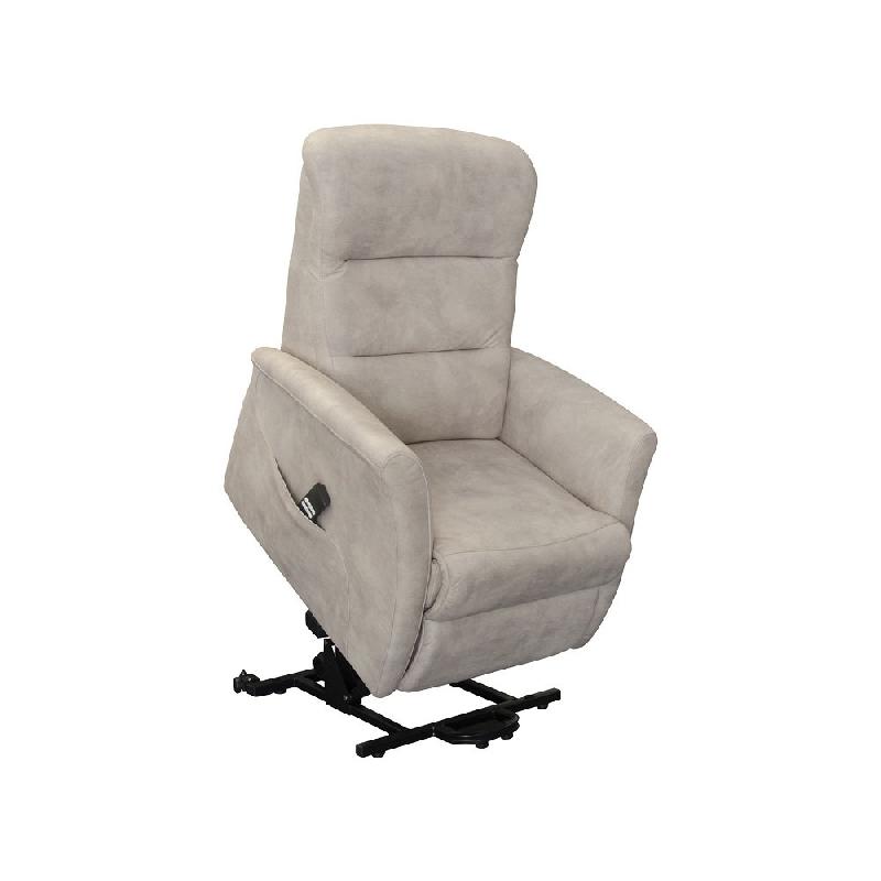 Fauteuil relax releveur électrique bi-moteur MIOS - tissu microfibre mastic - confort pour petites tailles_2