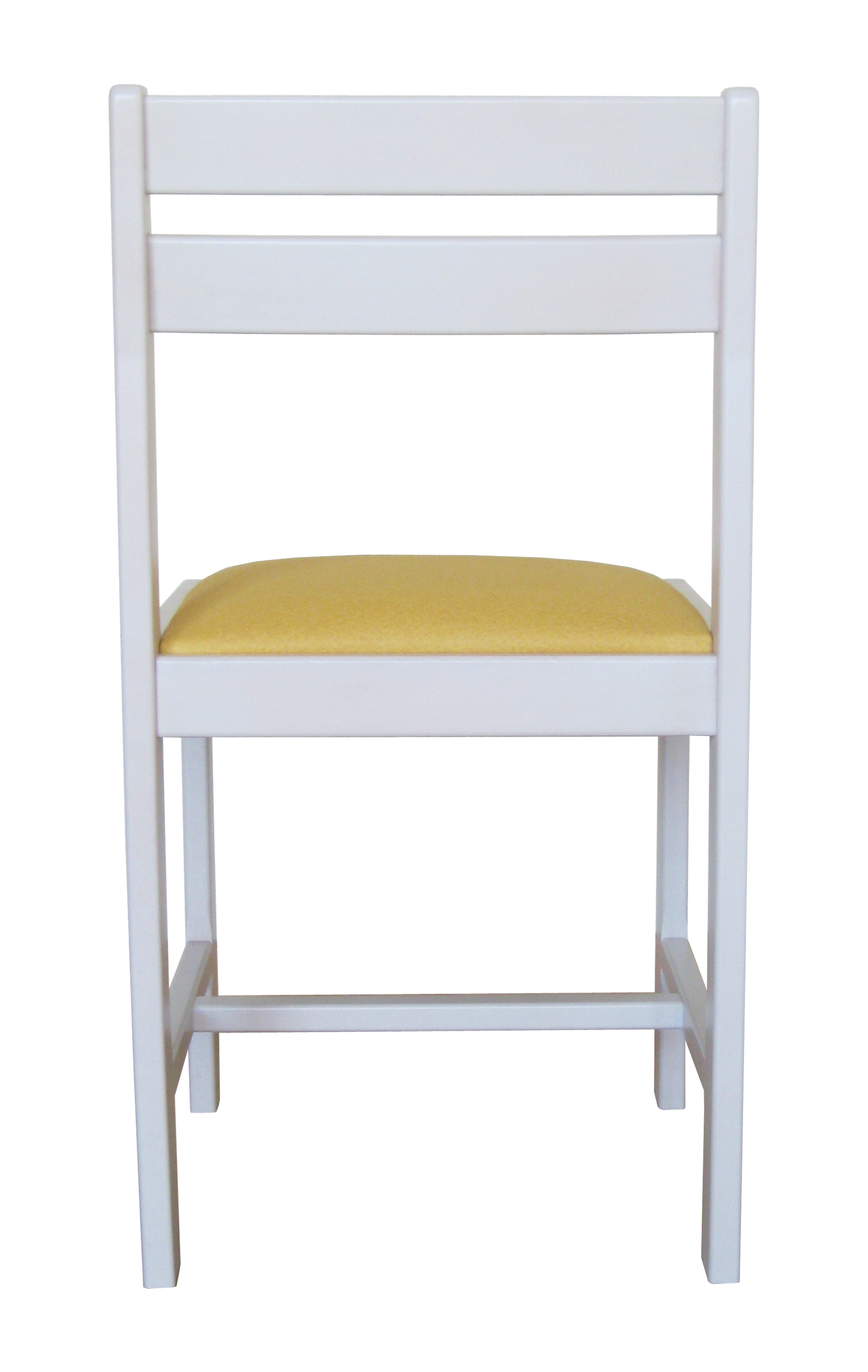 Lot de 2 chaises Aradis en hêtre massif - blanc et jaune - fabrication française - assise garnie mousse polyéther_2