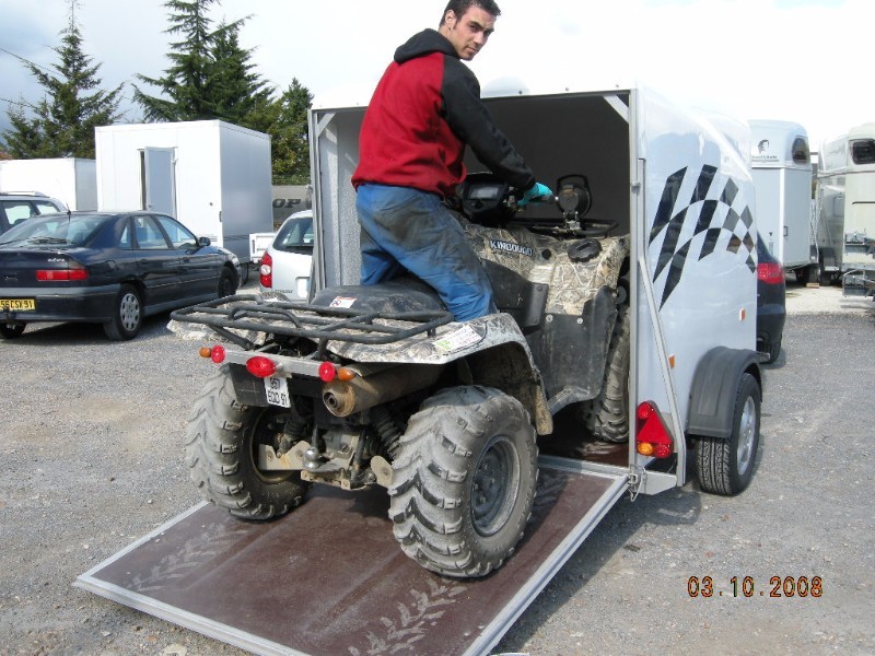 Remorque freinée avec suspension automobile pour quad