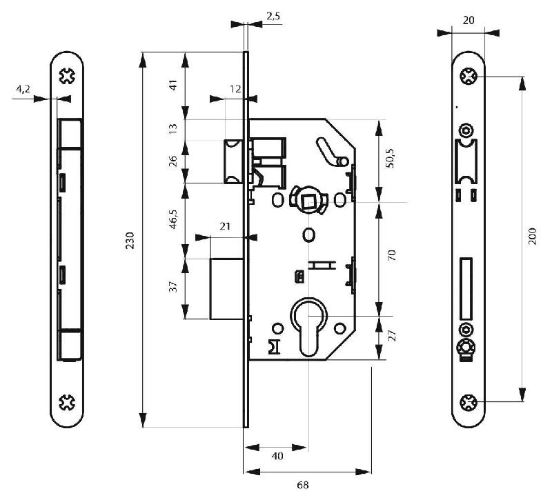 Serrure encastrable Monomax pour porte d'entrée - Têtère affleurante droite - Référence 00086830 - Marque THIRARD_2