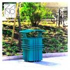 Poubelle publique Szczepanski Zano - 60L - acier noir avec bac intérieur galvanisé verrouillable_2