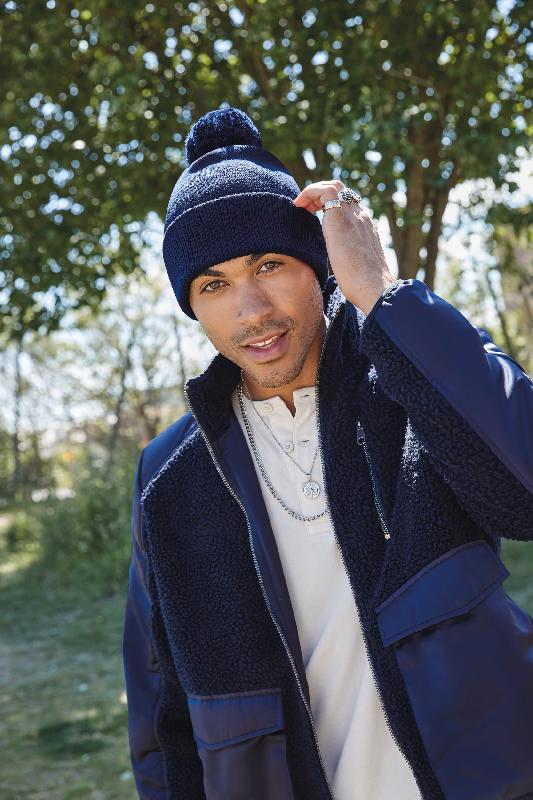 Bonnet Snowstar en coton bio - Réf: B450N - Beechfield - Pompon multicolore_2