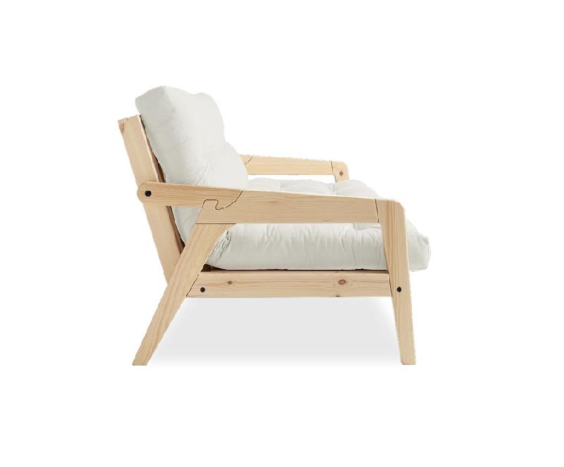 Canapé convertible futon GRAD - Pin naturel - Coloris naturel - Couchage 130 x 190 cm - Style scandinave_2