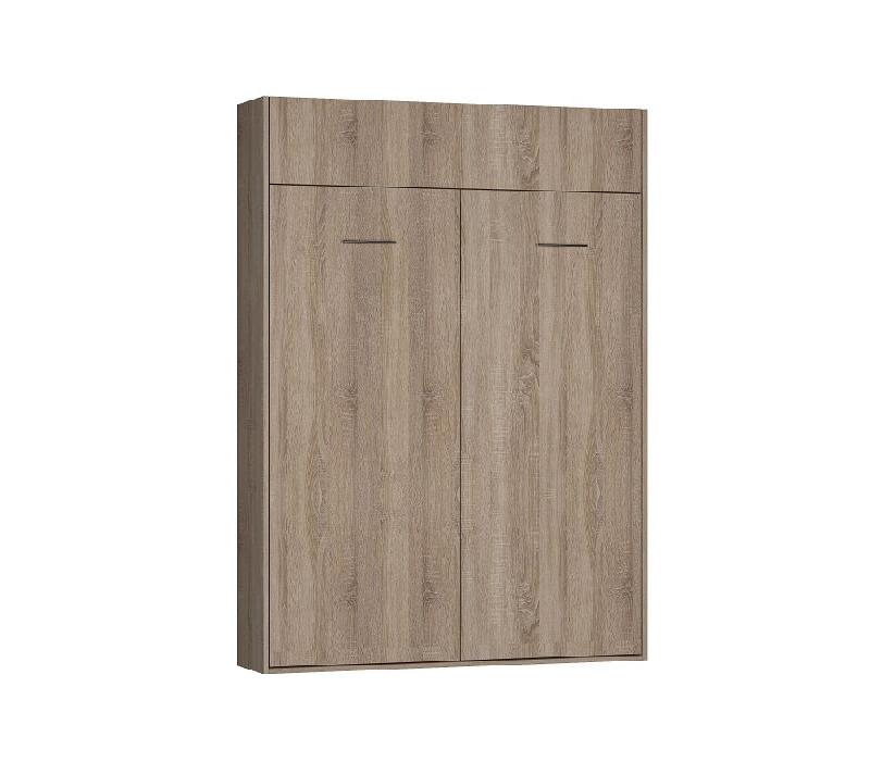 Composition Lit escamotable Dynamo - Chêne naturel avec couchage 140x200 cm et colonne armoire intégrée_2
