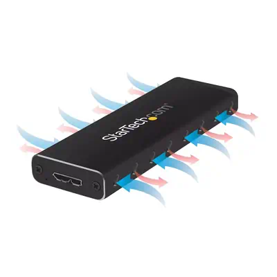Boîtier Aluminium M.2 SSD vers USB 3.0 (5Gbps) avec UASP - Noir - M.2 NGFF SATA avec Clé B & Clé B+M_2