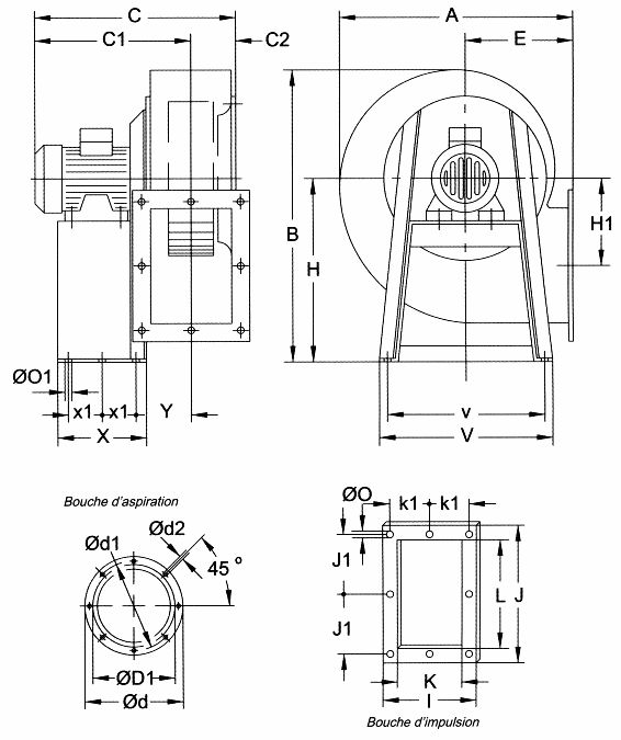 Ventilateur centrifuge ATEX CMP-1845-4T-10/ATEX - 1455 tr/min - Recerc - 7.5 kW - Débit 11000 m³/h_2