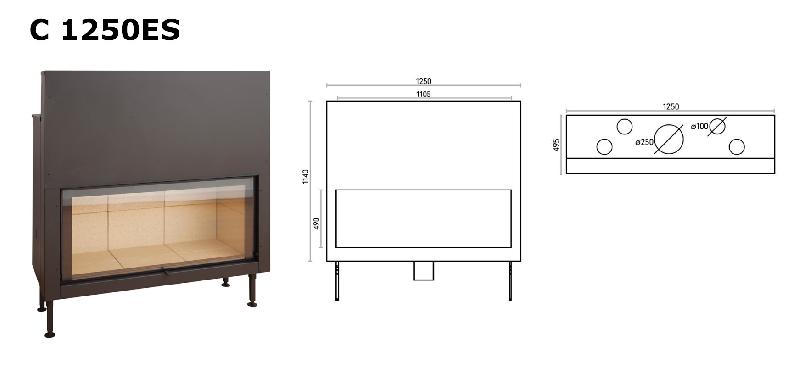 Insert large vision C-1250ES - porte guillotine - puissance 17 kW_2