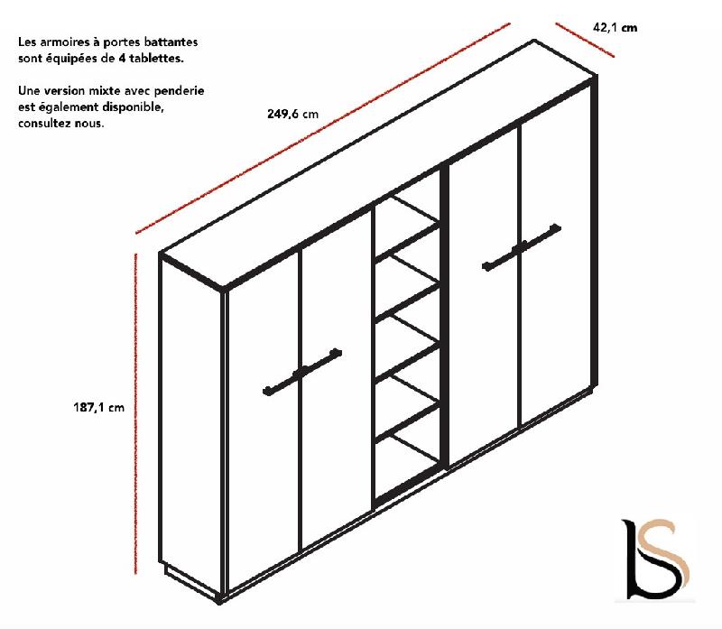 Grande armoire de rangement Status - MDD. - Noyer_3