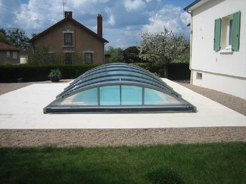 Abri piscine bas basci / télescopique / manuel / en aluminium et polycarbonate_2