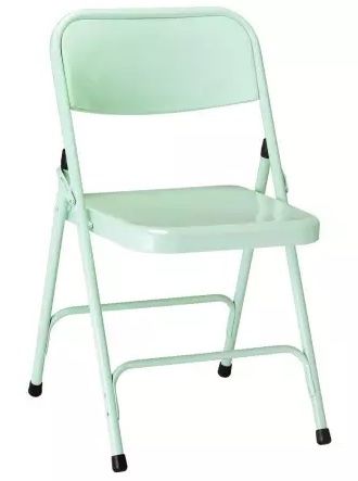Chaise pliante en métal - Assise et dossier en acier galbé - Ossature Ø 22 mm avec renforts - Peinture époxy - 4 coloris au choix_2