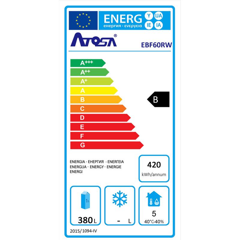 Réfrigérateur Atosa EBF60RW - 600 litres, 220-240 V, 300 W, 1885 mm de hauteur, blanc_2