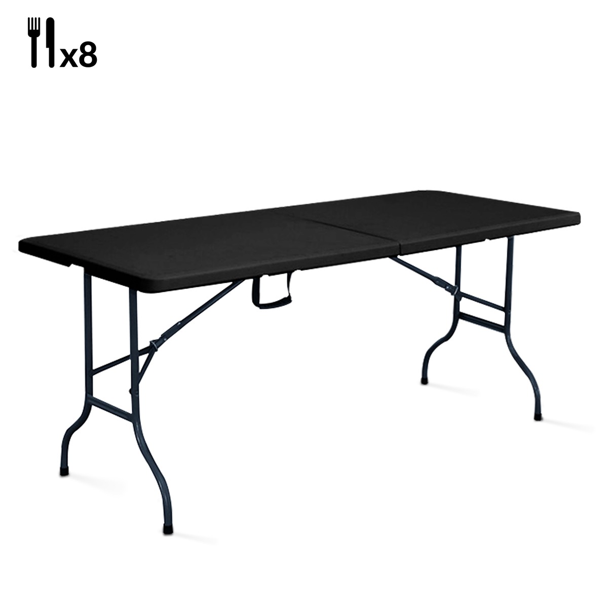 Tables pliantes noires 180 cm - lot de 5 - format valise avec poignée et usage professionnel intensif_2