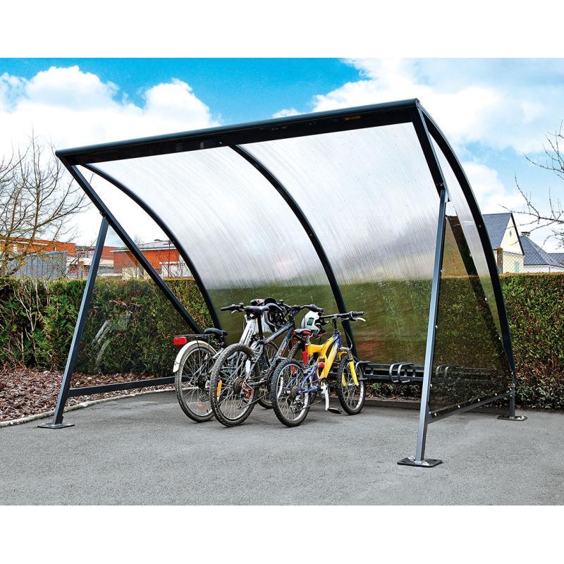 Abri vélos demi-lune - Réf : 529036.Gpro - Design robuste avec parois translucides et options personnalisables_2