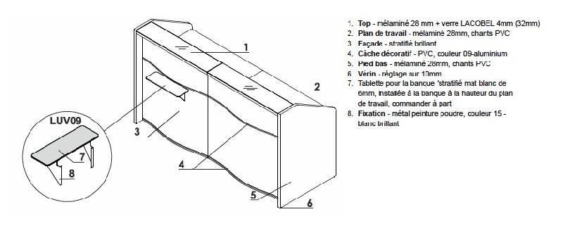 Banque d'accueil compacte WAVE - MDD - Blanc brillant_2