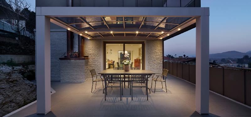 Allugarden - Pergola en aluminium design avec plaques en polycarbonate compact - personnalisable avec éclairage LED_2