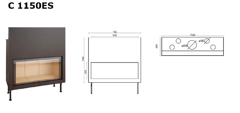 Pack insert large vision C-1150ES - porte guillotine 16kW avec kit ventilation_2